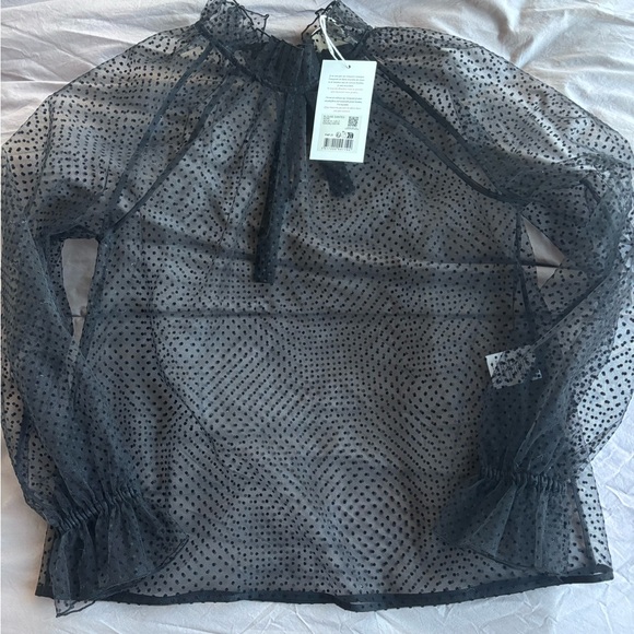 SOLD NWT Sézane Dantes Blouse in Black Satin Size 36/4 - Picture 6 of 10
